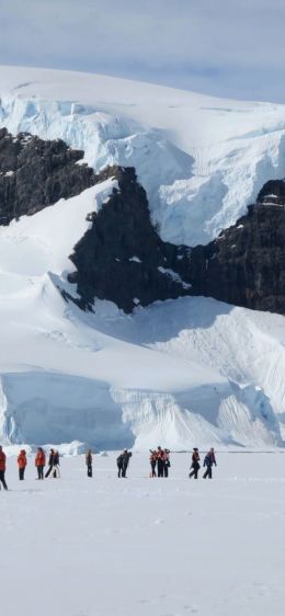 Antarctica, snowy mountains Wallpaper 1242x2688
