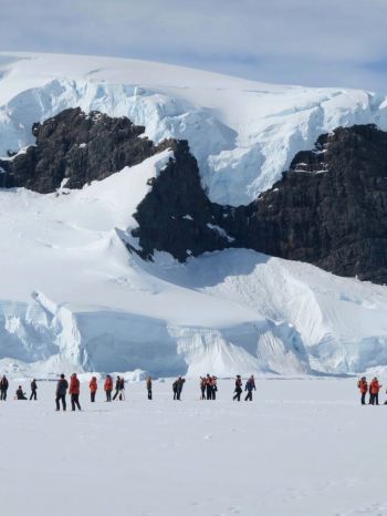 Antarctica, snowy mountains Wallpaper 2048x2732