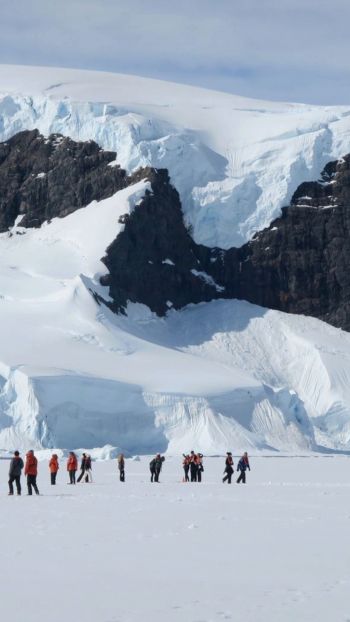 Antarctica, snowy mountains Wallpaper 1440x2560