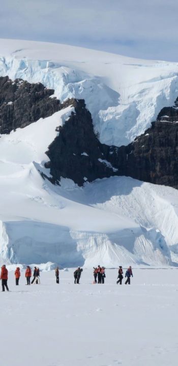 Antarctica, snowy mountains Wallpaper 1440x2960