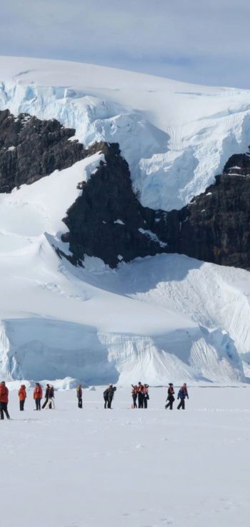 Antarctica, snowy mountains Wallpaper 1080x2280