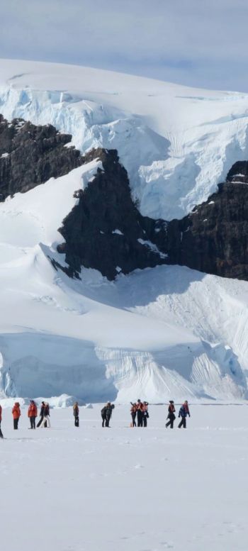 Antarctica, snowy mountains Wallpaper 1440x3200