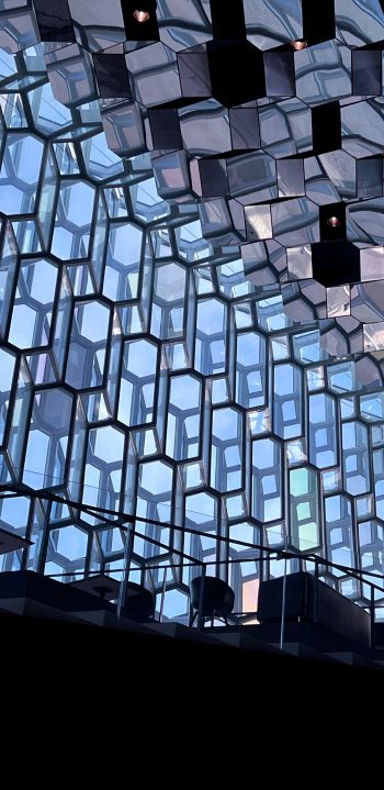 Harpa Concert Hall and Conference Center, Iceland Wallpaper 1440x2960
