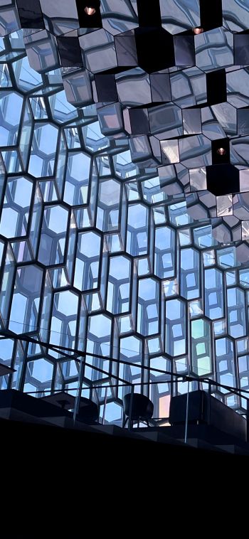 Harpa Concert Hall and Conference Center, Iceland Wallpaper 1080x2340