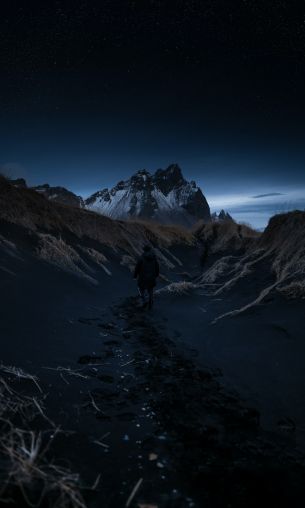 Iceland, mountains in the night Wallpaper 1200x2000