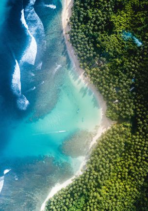 bird's eye view, sea Wallpaper 1668x2388