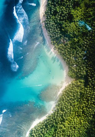 bird's eye view, sea Wallpaper 1640x2360