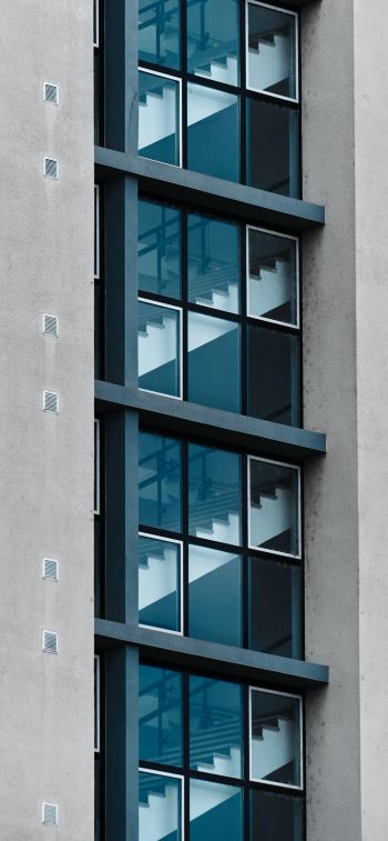 windows, staircase Wallpaper 1170x2532