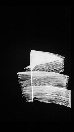 brush stroke, white on black Wallpaper 640x1136