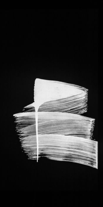 brush stroke, white on black Wallpaper 720x1440