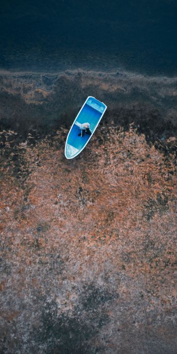 boat, man, water Wallpaper 720x1440
