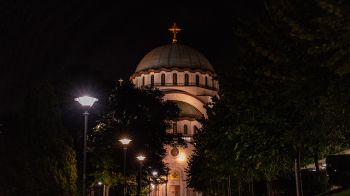 Обои 1600x900 Белград, Сербия, храм
