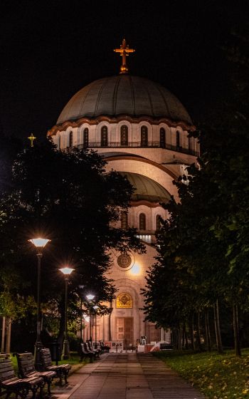 Обои 800x1280 Белград, Сербия, храм
