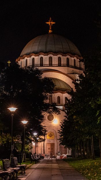 Обои 640x1136 Белград, Сербия, храм