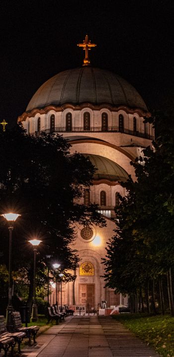 Обои 1080x2220 Белград, Сербия, храм