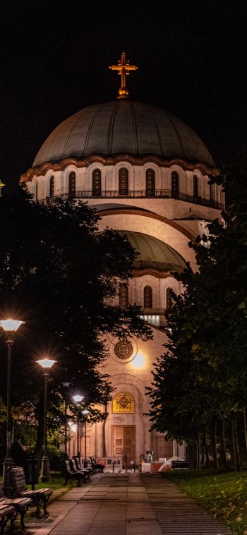 Belgrade, Serbia, temple Wallpaper 1080x2340