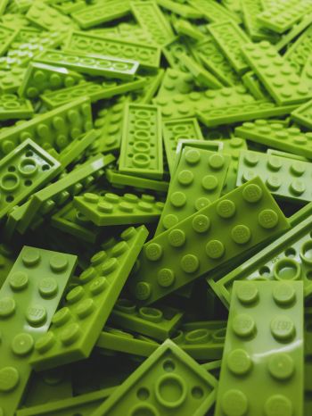Обои 1620x2160 Лего, зеленый, конструктор