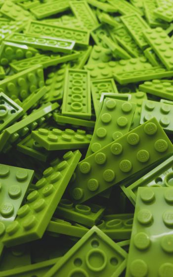 Обои 1600x2560 Лего, зеленый, конструктор