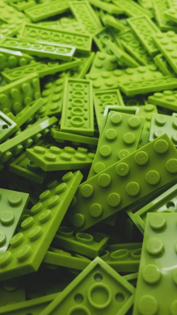 Обои 1440x2560 Лего, зеленый, конструктор