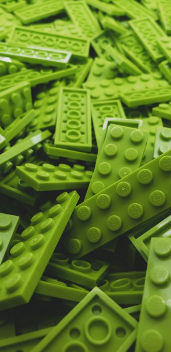 Обои 1440x2960 Лего, зеленый, конструктор