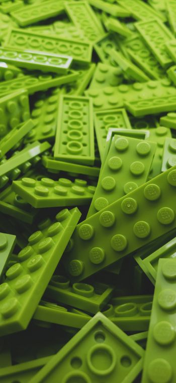 Обои 1080x2340 Лего, зеленый, конструктор