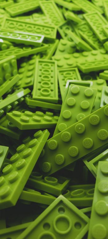 Обои 1080x2400 Лего, зеленый, конструктор