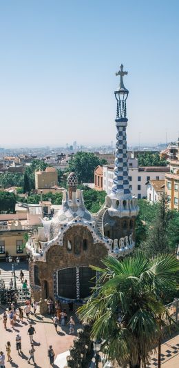 Park Guell, Barcelona, Spain Wallpaper 1440x2960