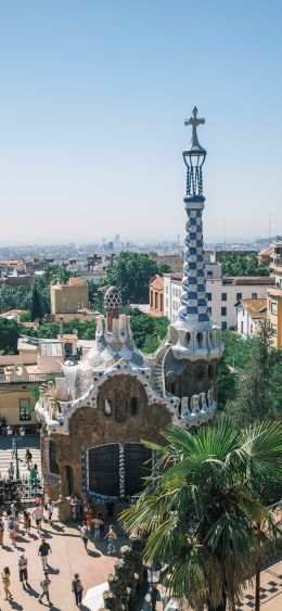 Park Guell, Barcelona, Spain Wallpaper 1080x2340