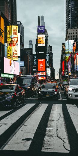 times square, Manhattan, New York, USA Wallpaper 720x1440