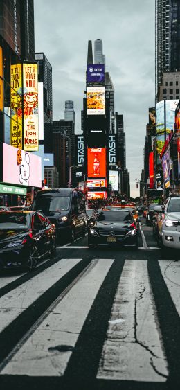 times square, Manhattan, New York, USA Wallpaper 1080x2340