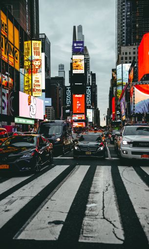 times square, Manhattan, New York, USA Wallpaper 1200x2000