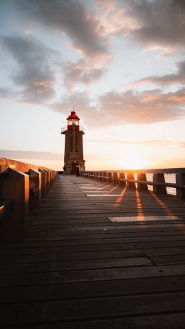 lighthouse, Fekan, France Wallpaper 1080x1920