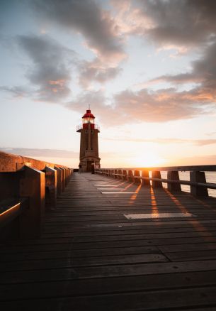 lighthouse, Fekan, France Wallpaper 1640x2360