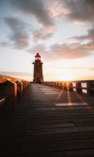 lighthouse, Fekan, France Wallpaper 1200x2000