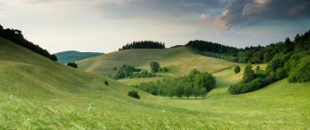 landscape, field, hill Wallpaper 2560x1080