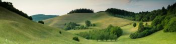 landscape, field, hill Wallpaper 1590x400