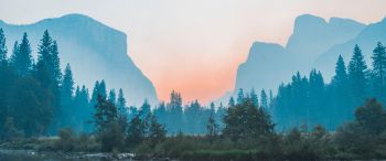 Yosemite National Park, USA, landscape Wallpaper 3440x1440