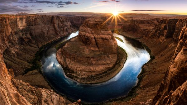 canyon, landscape, sunset Wallpaper 1366x768