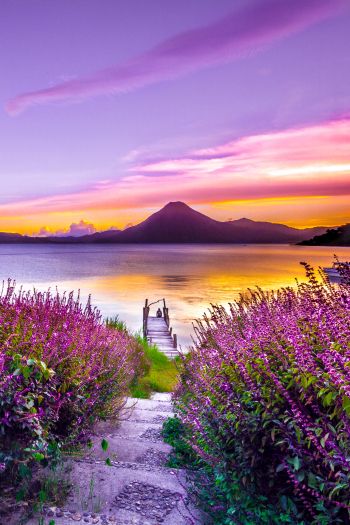 Lake Atitlan, Guatemala, lake Wallpaper 640x960