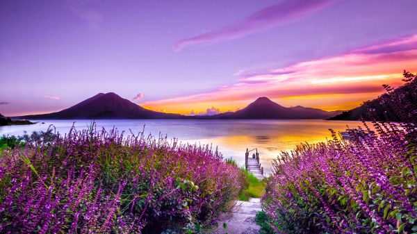 Lake Atitlan, Guatemala, lake Wallpaper 1366x768