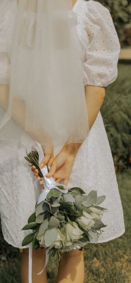 bride, wedding dress Wallpaper 1080x2340