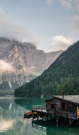 Lake Braies, lake house, lake Wallpaper 600x1024