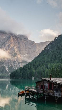 Lake Braies, lake house, lake Wallpaper 750x1334