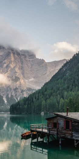 Lake Braies, lake house, lake Wallpaper 720x1440