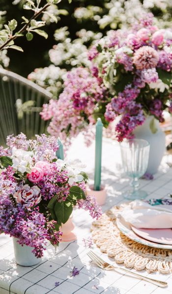 table setting, lilac Wallpaper 600x1024