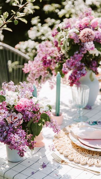 table setting, lilac Wallpaper 640x1136