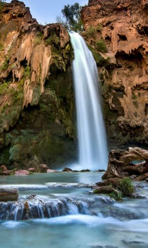 scale, waterfall Wallpaper 1200x2000