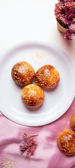 plate of buns Wallpaper 1080x2400