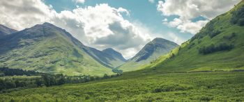 valley, hills, Scotland Wallpaper 2560x1080