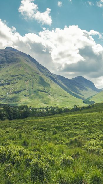Обои 750x1334 долина, холмы, Шотландия